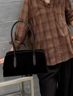Bolsa Velluta de Camurça em Couro Legítimo